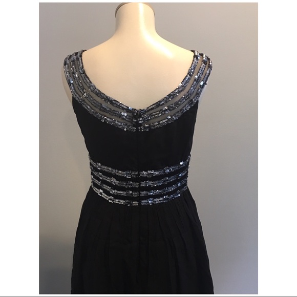 ADRIANNA PAPELL BLACK SEQUIN DRESS - Picture 3 of 5
